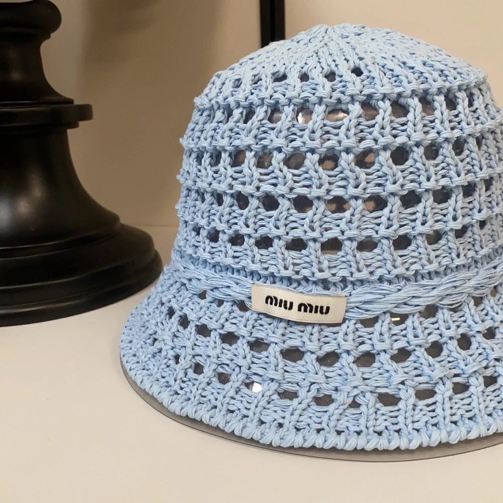Miu Miu Baby Blue Crochet Bucket Hat - Kids - Picture 4 of 6